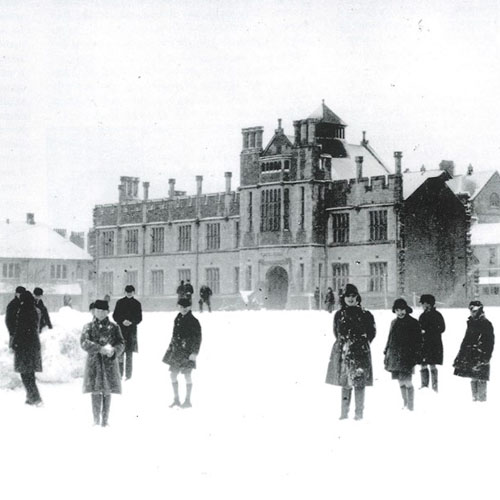 college in snow